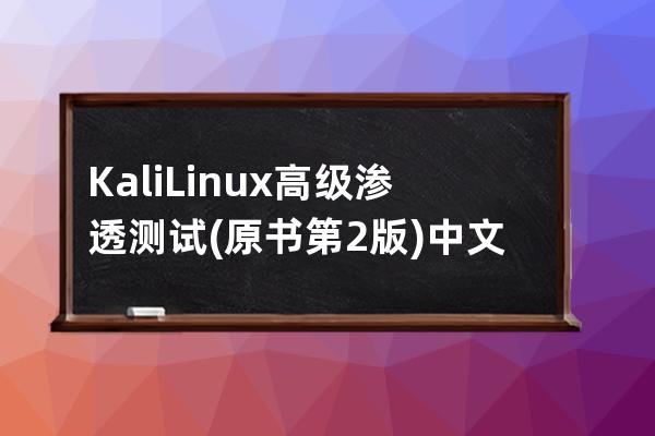 Kali Linux高级渗透测试(原书第2版) 中文pdf高清版[60MB]