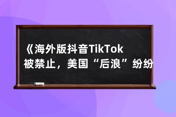 《海外版抖音TikTok被禁止，美国“后浪”纷纷翻墙？》8月4日_国内抖音搬运 国 