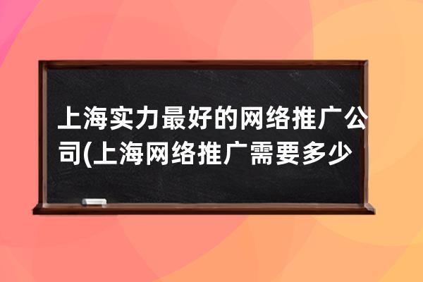 上海实力最好的网络推广公司(上海网络推广需要多少钱)
