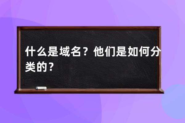 什么是域名？他们是如何分类的？