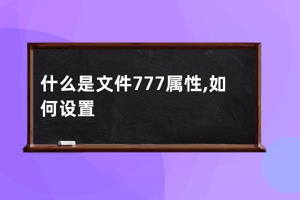 什么是文件777属性,如何设置?