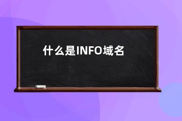 什么是.INFO域名