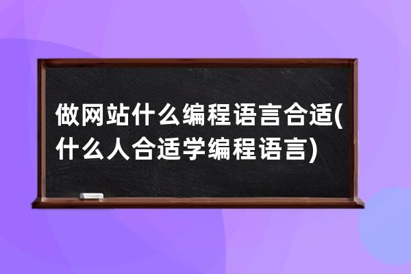 做网站什么编程语言合适(什么人合适学编程语言)