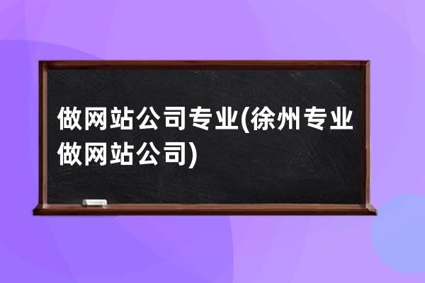 做网站公司专业(徐州专业做网站公司)