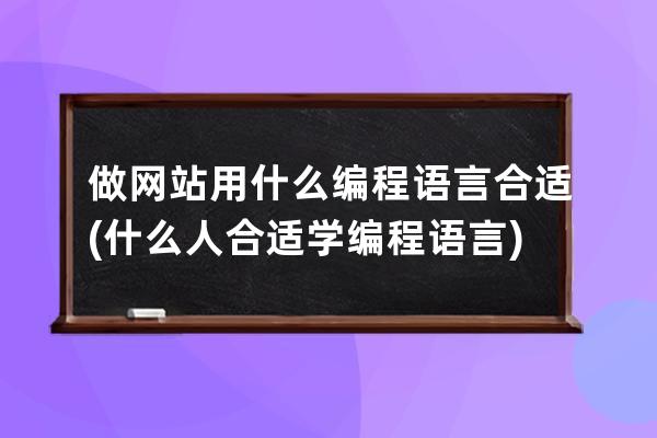 做网站用什么编程语言合适(什么人合适学编程语言)