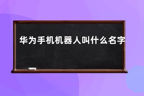 华为手机机器人叫什么名字