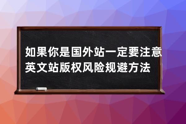 如果你是国外站 一定要注意 英文站版权风险规避方法