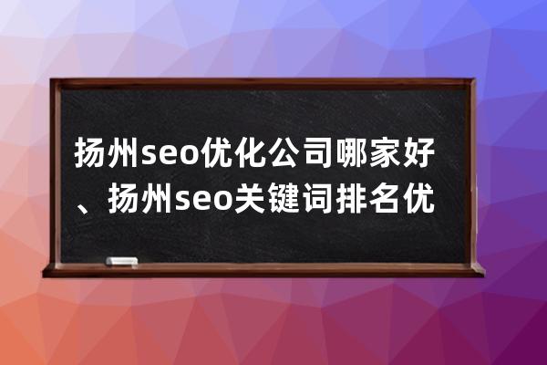 扬州seo优化公司哪家好、扬州seo关键词排名优化玩法