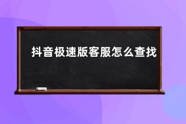 抖音极速版客服怎么查找 