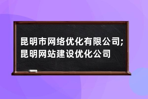 昆明市网络优化有限公司;昆明网站建设优化公司