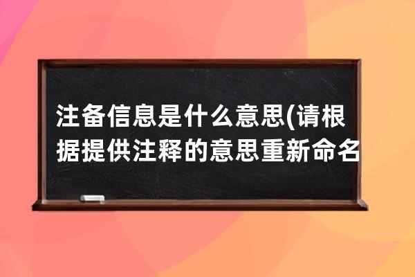 注备信息是什么意思(请根据提供注释的意思重新命名)