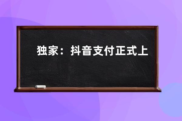 独家：抖音支付正式上线，谋战春晚_抖音app春晚 