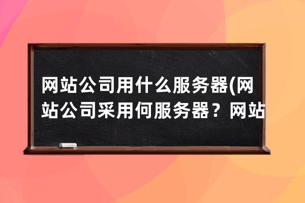 网站公司用什么服务器(网站公司采用何服务器？网站服务商的服务器)