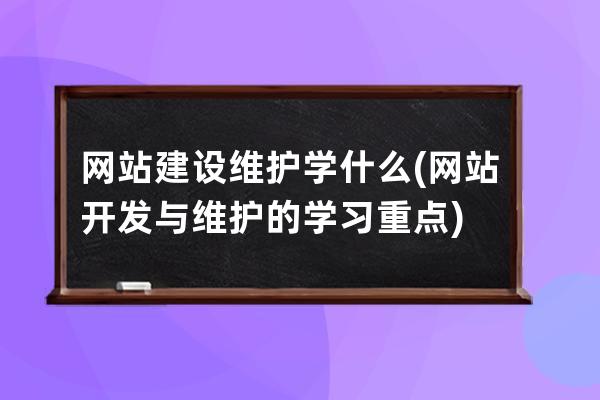 网站建设维护学什么(网站开发与维护的学习重点)