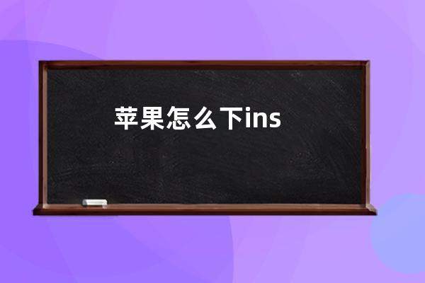 苹果怎么下ins