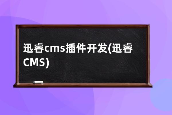 迅睿cms插件开发(迅睿CMS)