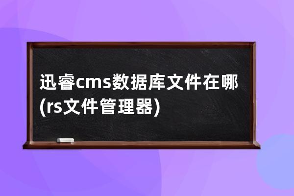 迅睿cms数据库文件在哪(rs文件管理器)