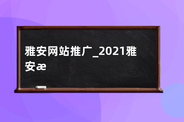 雅安网站推广_2021雅安投资推介会