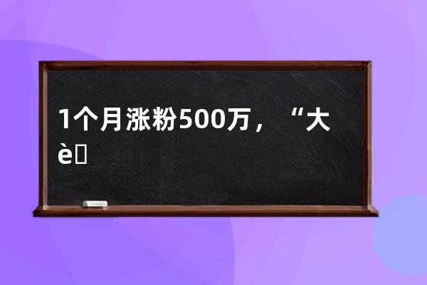 1个月涨粉500万，“大能的玩表笔记”凭什么霸屏抖音?