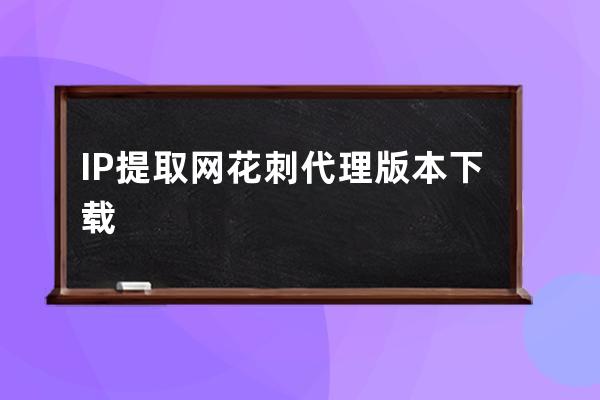 IP提取网花刺代理版本下载