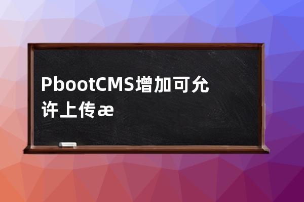 PbootCMS增加可允许上传文件类型，例如webp、mov等文件格式扩展