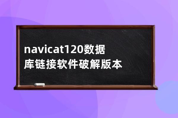 navicat120数据库链接软件破解版本