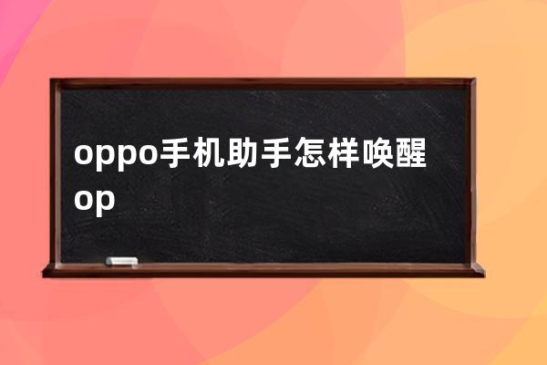 oppo手机助手怎样唤醒?oppo手机助手唤醒方法 