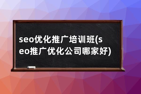 seo优化推广培训班(seo推广优化公司哪家好)