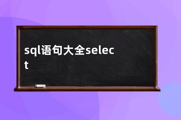 sql语句大全select