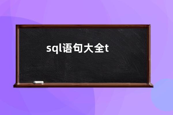 sql语句大全t