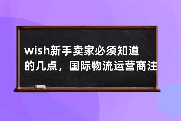 wish新手卖家必须知道的几点，国际物流运营商注意什么_wish平台认可的物流发货 